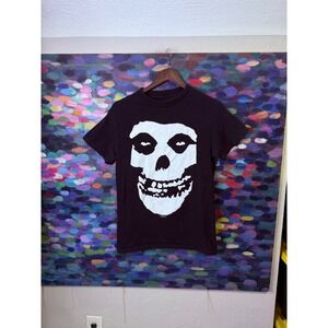 Vintage 2001 Misfits Skull Band T-Shirt Black Mens Small Cinder Block